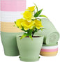 6 inch Plastic Nursery Pots, 16 Pack Plant Pots for Small Indoor Outdoor Plants, Flower Pots with Drainage Holes and Saucers, Decorative Seedling Starter Planters for House Plants, Colorful