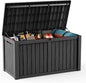 DRATO 150 Gallon Outdoor Storage Box, Large Waterproof Deck Box, Lockable Resin Storage Container with Reinforced Support for Patio Cushions, Garden Tools, UV-Resistant Outdoor Chest（Black，150 Gallon）