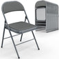 VINGLI 20 Pack Folding Chairs with Padded Seats, Metal Frame with Pu Leather Seat & Back, Capacity 350 lbs, Gray