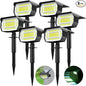 LOTMOS Solar Spot Lights Outdoor, 6 Pack/72 LED/3 Lighting Modes 2-in-1 Solar Landscape Lights, Auto On/Off IP67 Waterproof for Yard, Tree, Garden, House (Cool White)
