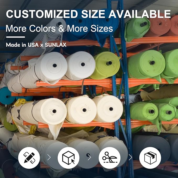SUNLAX Sun Shade Sail 8' x 16' x 17.9' Turquoise Blue Rectangle Canopy Sail Shade Cover UV Block Permeable Sunshade Outdoor for Patio Backyard Deck Pergola (We Make Custom Size)