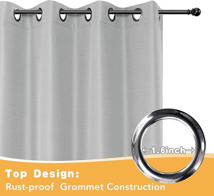 HolidayIdeas Outdoor Curtains for Patio Waterproof, 4 Panels - 54 x 108 Inch - Privacy Protection & Light Filtering Curtains Silver Grommet Outside Curtains for Porch, Gazebo, Pergola, Backyard