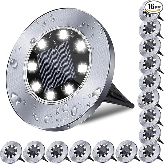 Solar Ground Light, Waterproof Solar Garden Lights, Upgraded Outdoor Garden Waterproof Bright in-Ground Light, Landscape Lights for Pathway,Yard,Deck,Lawn,Patio,Walkway