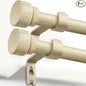 2 Pack Antique White Curtain Rods for Windows 48 to 84 Inches Heavy Duty Adjustable 1" Diameter Window Rod with Decorative Finials for Bedroom Living Room Kitchen Outdoor Farmhouse