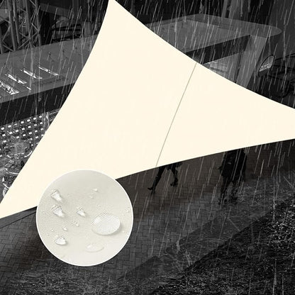 SUNNY GUARD Waterproof Sun Shade Sail 8'x12'x14.4' Cream Right Triangle UV Block Sunshade for Backyard Yard Deck Patio Garden Outdoor Activities and Facility(Customized)
