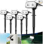 WdtPro Upgraded Bright Solar Lights Outdoor Waterproof, Auto ON/Off Solar Spot Lights Outdoor, Dusk to Dawn Spotlights, Adjustable Landscape Lighting for Yard Tree Path Garden, Cool White, 6 Pack