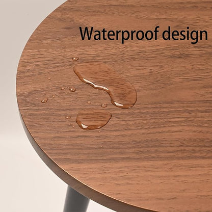 Indoor Plant Stand,Wood Mid Century Plant Table in Walnut Finish,Tall Plant Stand for Flower Pot,Modern Round Small Side End Table(Walnut (no Raised), 12"x10.8" 2 Pack)