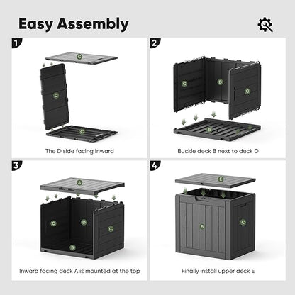 NEWBULIG 31 Gallon Deck Box, Weatherproof Resin Lockable Outdoor Storage for Secure Package Deliveries and Indoor Storage in Garden or Patio, Backyard
