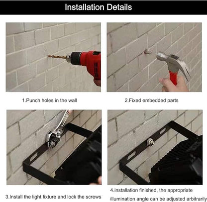 4Pack LED Flood Light Outdoor,50W LED Work Light 5500lm with 6FT US Plug,IP66 Waterproof Exterior Security Lights,6000K Daylight White Outside Floodlights Slim Design for Playground Yard