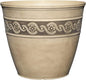 Classic Home and Garden Corinthian Resin Flower Pot Planter, Ivory Ash, 8"