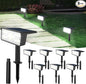 T-SUN Solar Spot Lights Outdoor, 8 Pack 49LED Landscape Spotlights, 2 Lighting Modes Auto ON/Off Solar Lights for Trees, Garden, Yard, Pathway, Driveway(White)