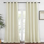 NICETOWN Blackout Living Room Curtain 90 inches Long - Thermal Insulated Grommet Room Darkening Window Treatment Sound Dampening Drape for Bedroom (Beige, W52 x L90, 1 Panel)