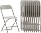 Flash Furniture Hercules Series Plastic Folding Chairs for Parties and Weddings, Stackable Commercial Event Seats, Set of 10, Beige