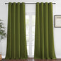 NICETOWN Blackout Room Darkening Window Curtain - Thermal Insulated Solid Grommet Blackout Patio Door Curtain/Drape for Living Room (Olive Green, 1 Panel, 52 by 95-inch)