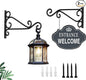 Fashion&cool Wall Hanging Plant Brackets, 12 Inch Retro Heavy Duty Iron Plant Hanger Bracket, Indoor Outdoor Plant Hanger Hook for Hanging Plants Bird Feeder Lantern Wind Chimes