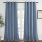 NICETOWN Blackout Stone Blue Curtains 120 inch Length - Window Treatment Energy Saving Thermal Insulated Room Darkening Grommet Drapes for Living Room (1 Panel, W52 x L120)