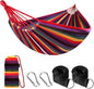 ANYOO Cotton Hammock Portable Camping Hammocks for Hanging Sturdy Garden Comfortable Fabric Hammock with Tree Straps Up to 660lbs with Travel Bag for Camping Outdoor/Indoor Patio Backyard