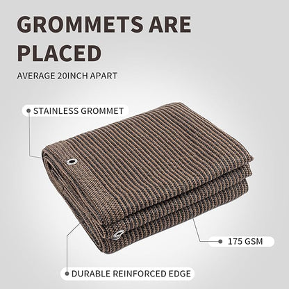 LOVE STORY Custom Size 2'6''x18' Brown Balcony Privacy Screen,UV Block Privacy Fence Screen,90% Shield for Outdoor Pool Garden Apartment Railing