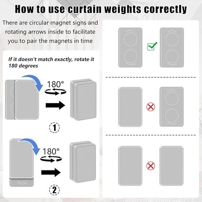 36pcs Outdoor Curtain Weights, Plastic Wrapped Magnetic Drapery Weights, Waterproof Heavy Duty Curtain Magnets for Heavy Wind, Outside Curtain, Shower Curtain, Tablecloth, Flag (Grey)