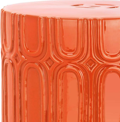 Safavieh Melody Glazed Ceramic Decorative Garden Stool, Orange