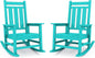 KINGYES Oversized Outdoor Rocking Chair Set of 2, All-Weather Patio Rocking Chairs for Porch, HDPE Outdoor Patio Rockers with High Back & Wide Seat for Garden, Lawn, Aruba
