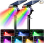 btfarm Solar Lights Outdoor Waterproof IP65-2 Pack LED Color Changing Spot Light 7 Lighting Color RGB Powered Spotlights, Uplight for Yard Tree Landscape Garden Christmas Halloween