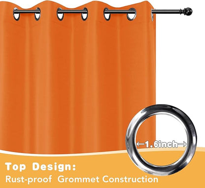HolidayIdeas Outdoor Curtains for Patio Waterproof, 4 Panels - 54 x 95 Inch - Privacy Protection & Light Filtering Curtains Grommet Outside Curtains for Porch, Gazebo, Pergola (Mecca Orange)