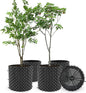Air Pruning Containers, 14 Gallon Air Pruning Planters, Plastic Pots for Plants, Large Plant Pots, Fruit Vegetable Garden Self-Planting Planters, Size 16"x16", Black, 10P