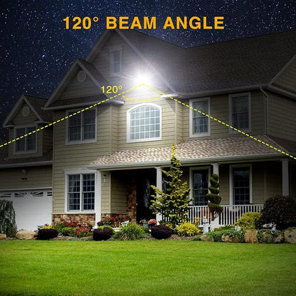Onforu 120W LED Flood Light Outdoor, 12000LM Security Lights, IP66 Waterproof Outdoor LED Lights, 6500K Daylight White Floodlight for Garage Yard Garden Stadium Playground Arena(2 Pack)