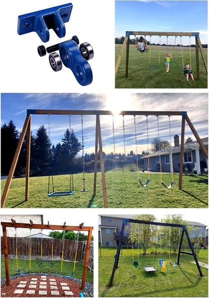 Heavy Duty Blue Swing Hangers Screws Bolts Included Over 5000 lb Capacity Playground Porch Yoga Seat Trapeze Wooden Sets Indoor Outdoor 2 Pack