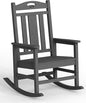 Ciokea Oversized Outdoor Rocking Chair, 380lbs Heavy-Duty Large Patio Rocker, Weather Resistant & Anti-Fade Porch Chair, High Back Cozy Rocking Chair for Outside, Fire Pit, Deck, Garden, Dark Grey