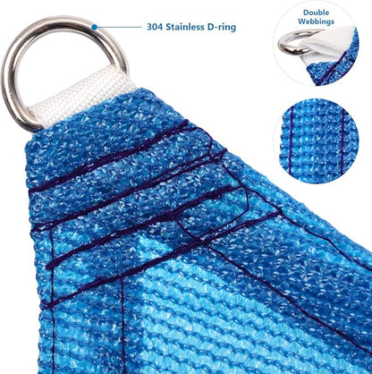 Eden's Decor Straight Flat-Edged Sun Shade Sail Rectangular 7' x 16' Blue UV-Blocking Outdoor Canopy Fabric Cloth Awning for Pergola Patio Garden Backyard Custom Size
