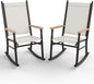 Shintenchi 2 Pcs Outdoor Rocking Chairs Set,Upgraded High Back Patio Rocking Chairs Set,Breathable Textilene Fabric Rocking Chair for Porch,Patio,Garden,Balcony,Creamy White