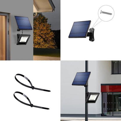 Solar Lights Dusk to Dawn 4400mAh Solar Powered Spotlight Waterproof Flood Light 6000K Lighting with 16FT Cord for Patio, Flag Pole, Fence, White