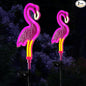 Flamingo Solar Lights Outdoor Decor, Solar Pink Flamingos Outdoor for Yard Decorations,Pink Neon Solar Flamingo Garden Lights for Outside,Pathways,Patio or Lawn Decor(2Pack)
