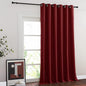 NICETOWN Blackout Sliding Glass Door Curtains, Room Darkening Thermal Insulated Curtains for Living Room Bedroom, Extra Wide Window Drapes, 1 Panel, W80 x L118, Burgundy Red