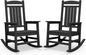 SERWALL HDPE Outdoor Rocking Chair Set of 2, Patio Rocking Chairs, All-Weather Porch Rockers for Adults, Black