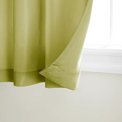 TOWN & COUNTRY BASICS Cabana Solid Heavyweight Indoor Outdoor Curtains, Light Filtering Opacity with Grommet Top, Water Repellent, 2-Pack Set, 54"x84", Kiwi Green