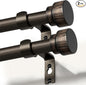 2 Pack Antique Brown Bronze Curtain Rods for Windows 72 to 144 Inches Adjustable Heavy Duty 1" Diameter Window Curtain Rod with Finials for Outdoor Farmhouse Bedroom Kitchen Living Room