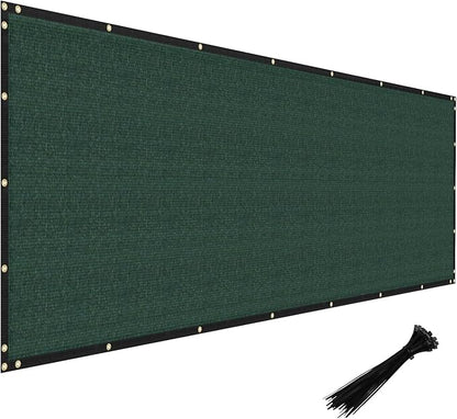 Windscreen4less Privacy Fence Screen Heavy Duty Windscreen Fencing Mesh Fabric Shade Net Cover with Brass Grommtes for Outdoor Wall Garden Yard Pool Deck, 6'x92' Green