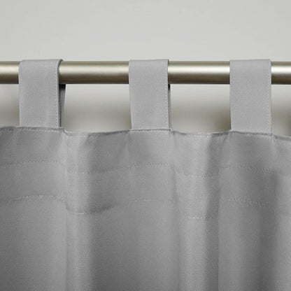 Exclusive Home Cabana Solid Indoor/Outdoor Light Filtering Hook-and-Loop Tab Top Curtain Panel Pair, 54"x144", Cloud Grey