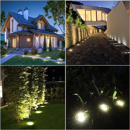 4.6 Inch Diameter Solar Ground Lights, Waterproof Solar Garden Lights, Outdoor Garden Waterproof Bright in-Ground Light, Landscape Lighting for Pathway,Yard,Lawn,Patio,Walkway (12 Pack White Light)