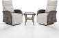 Dual-Adjust Swivel Outdoor Recliner Chair Set of 3 - Reclining Patio Chair with Adjustable Backrest and Footrest, All-Weather Wicker Chaise Lounge Outdoor with Side Table for Deck (Upgraded 2.0)
