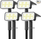 Solar Spot Lights Outdoor, [4 pack/118 LED] 4 Modes Auto On/Off Solar Landscape Spotlights, Ip67 Waterproof Solor Powered Pathway Lights for Outside Yard Garden Walkway Tree Patio (Cool White)