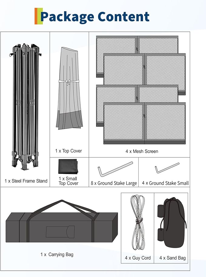 Canopy Tent 13x13 ft, Pop Up Gazebo One-Push Setup with 4 SandBags for Backyard Parties and BBQs, Mosquito Netting & Height Adjustable - Khaki & Coffee