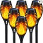 IkeeRuic Solar Lights Outdoor, Solar Torch Light with Flickering Flame for Outdoor Decor, Solar Garden Lights, Waterproof Outdoor Lighting, Flame Torches for Outside Patio Pathway Yard Decorations