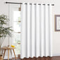 NICETOWN 50% Light Blocking Vertical Blinds for Sling Door, Silver Grommet Top Window Curtains, Curtains for Patio, Extra Wide Drapes (White, W100 x L84)