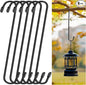 6 Pack 12 Inch Large S Hooks for Hanging Plants,Black Extra Matel Heavy Duty Hook for Hang Brsket,Bird House,Clothes,Kitchenware