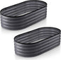 Plant & Plot Galvanized Raised Garden Beds Outdoor // 4×2×1 ft (2-Pack) Planter Raised Beds for Gardening, Vegetables, Flowers // Large Metal Garden Box (Gray) // Patented Tool-Free Design