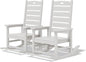 SERWALL Outdoor Rocking Chair Set of 2, Oversized Rocking Chair with Footboard for Adults, HDPE All Weather Resistant Rocking Chairs for Patio, 350lbs Weight Capacity, White